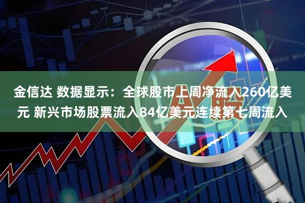 金信达 数据显示：全球股市上周净流入260亿美元 新兴市场股票流入84亿美元连续第七周流入